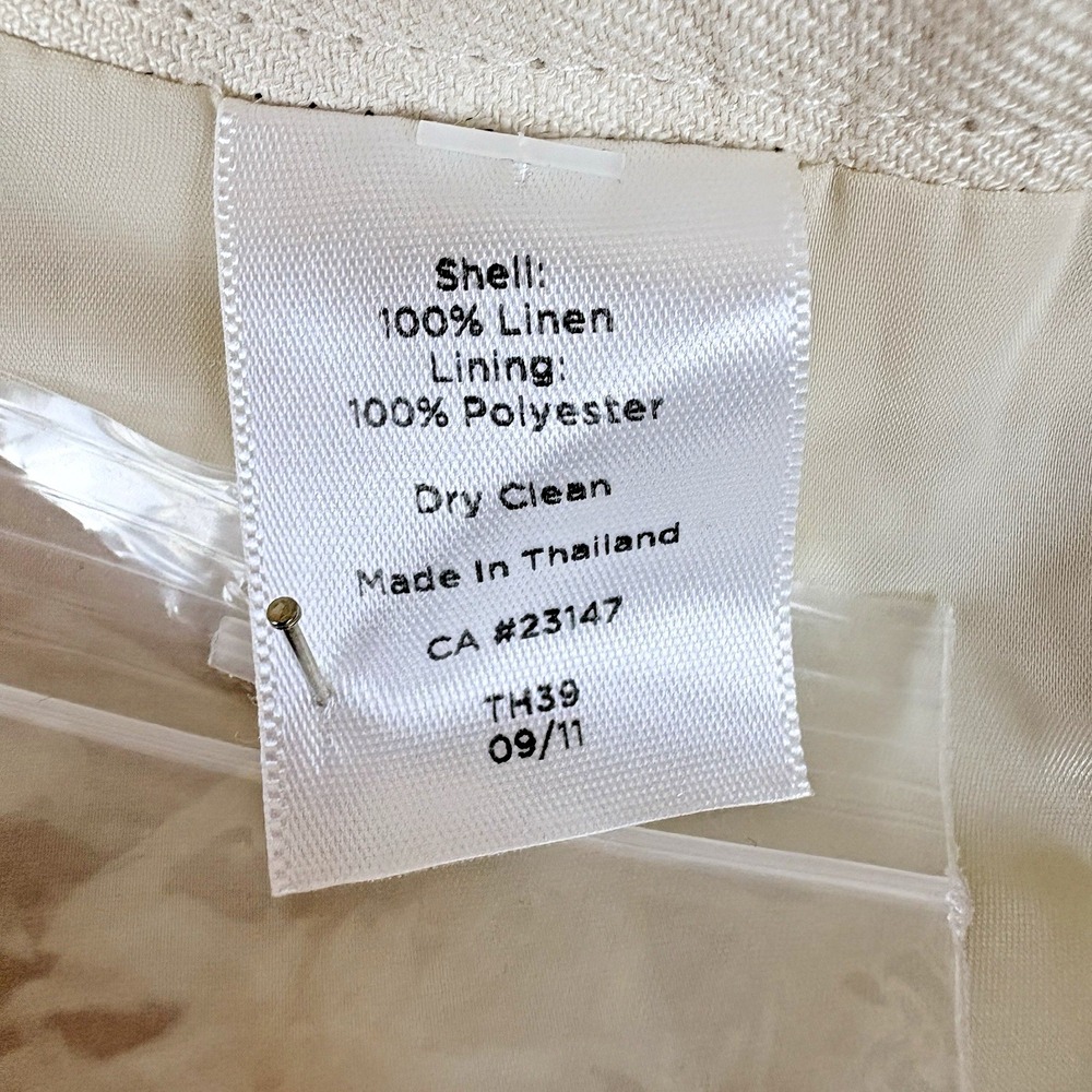 Talbots Woman‎ Womens Linen Pants Straight Leg Lightweight Classic Fit Beige 20W - Picture 7 of 13